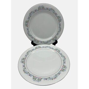 Crown Ming Fine China Windsor 2 Dinner Plates 10.5" Jian Shiang Floral Pattern